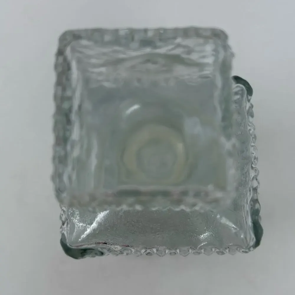 Vintage Diamond Point Glass Decanter  9 1/4